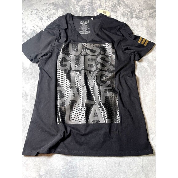 Guess Other - Guess mens black logo t-shirt sz L NYC LA CALIF US Y2K retro party designer $29